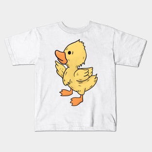 Duckling hand drawn looking to the left yellow Kids T-Shirt